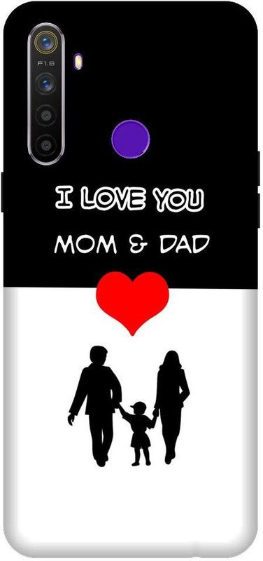 URCHIN Back Cover for Realme 5iMom Dad, I love you mom dad, Mom Dad love, dad, mom, parents  (Multicolor, Shock Proof, Pack of: 1)