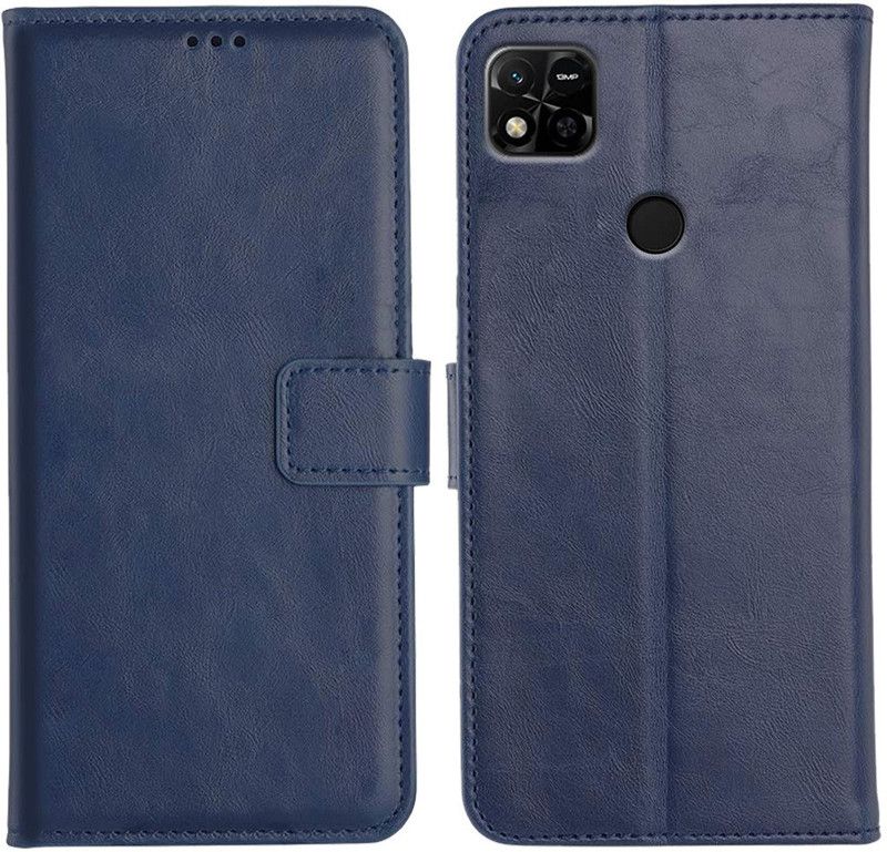 Orosky Flip Cover for Redmi 10A  (Blue, Dual Protection, Pack of: 1)