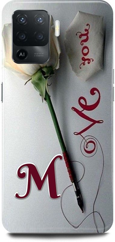 JUGGA Back Cover for OPPO F19 Pro, M LOVES M NAME,M NAME, M LETTER, ALPHABET,M LOVE M NAME  (Grey, Hard Case, Pack of: 1)