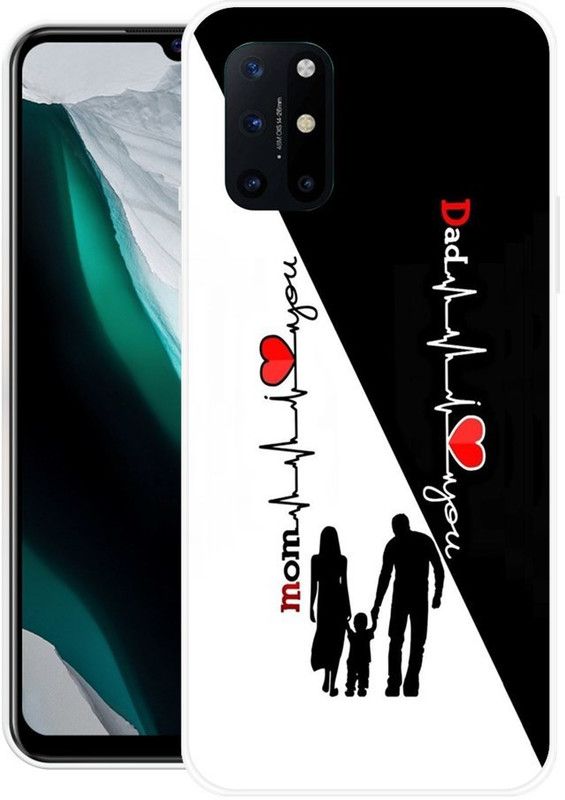 Krtagy Back Cover for OnePlus 8T 5G  (Black, White, Silicon, Pack of: 1)