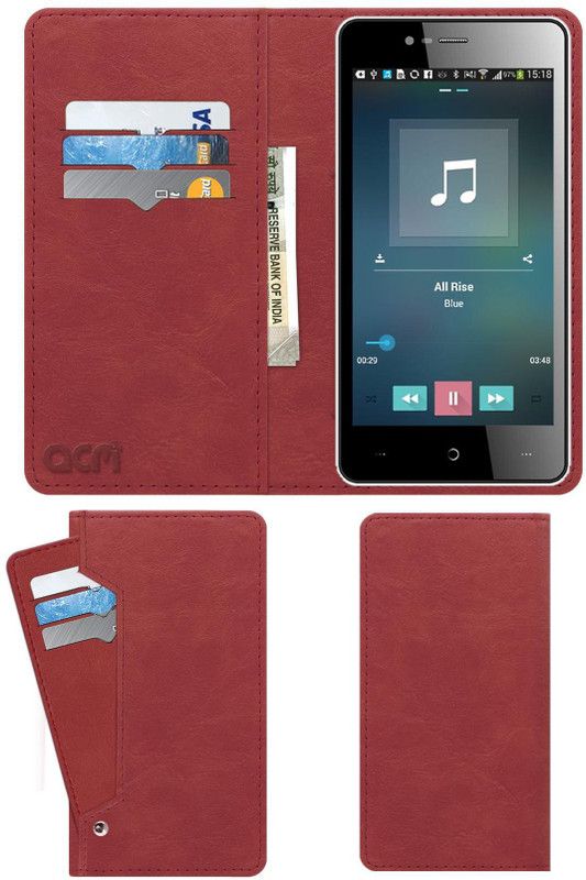 ACM Flip Cover for Intex Aqua Power 2  (Pink, Cases with Holder, Pack of: 1)