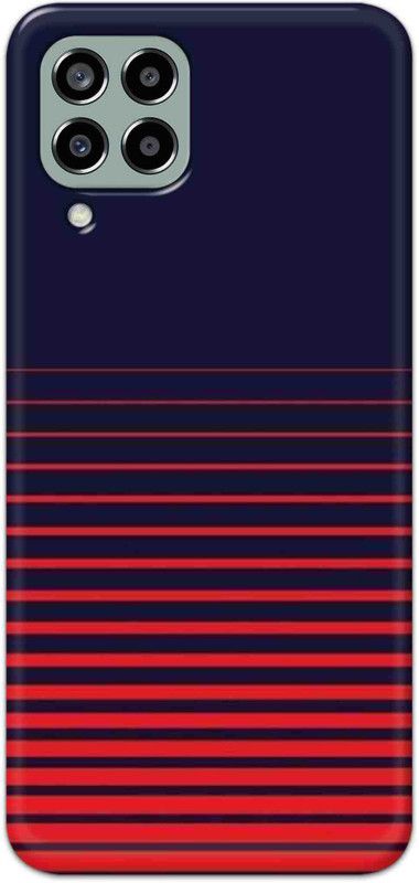 NDCOM Back Cover for Samsung Galaxy M33 5G Red Stripes On Blue Printed  (Multicolor, Hard Case, Pack of: 1)