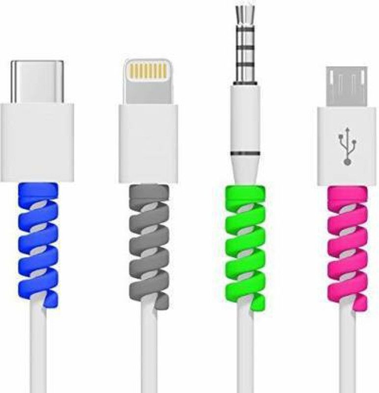 dilgona 4 Pieces Multipurpose USB cable Protector to protect cable ,earphones wire. Cable Protector (Multi Color) Cable Protector  (Multi Color)
