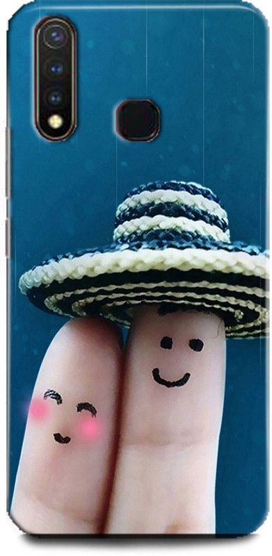 WallCraft Back Cover for Vivo Y19 / Vivo 1915 HAPPY, COUPLE, TOGETHER, ART, FINGER ART  (Multicolor, Dual Protection, Pack of: 1)