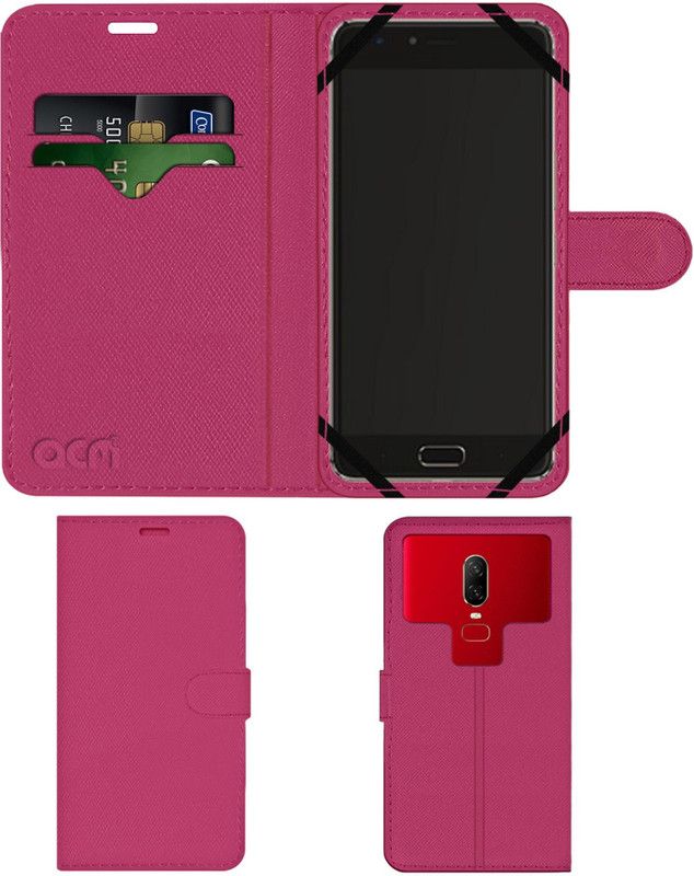 ACM Flip Cover for Infinix Note 4 Pro  (Pink, Cases with Holder, Pack of: 1)