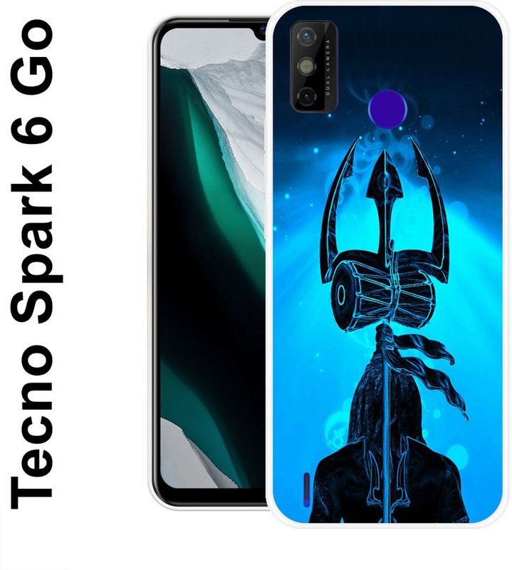 KUDI Back Cover for Tecno Spark 6 Go, Tecno Spark Go 2021  (Black, Blue, Grip Case, Silicon)
