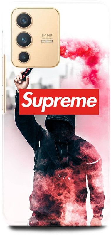 FIKORA Back Cover for Vivo V23 Pro 5G, V2132, SUPREME, LOGO, SIGN, EMBLEM, BOY  (Red, Hard Case, Pack of: 1)