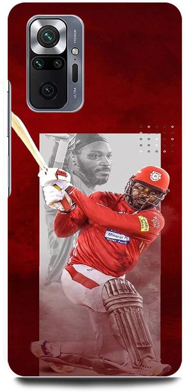FRONK Back Cover for REDMI Note 10 Pro, CHRIS, GAYLE, WEST, INDIES, PLAYER, 333, RCB  (Red, Hard Case, Pack of: 1)