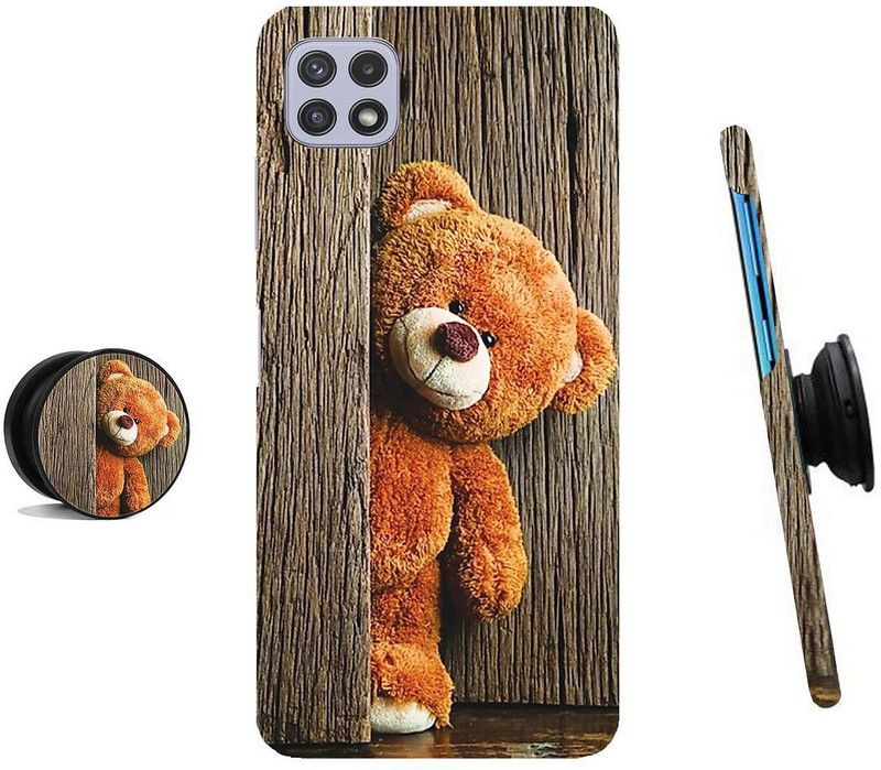 MY SWAG Back Cover for Samsung Galaxy F42 5G, Samsung Galaxy A22 5G  (Grey, Brown, Cases with Holder)