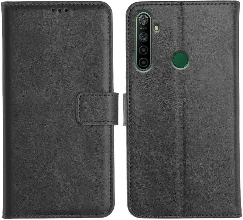 Orosky Flip Cover for Realme 5i  (Black, Dual Protection)