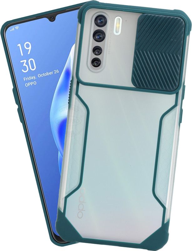 VAKIBO Back Cover for Oppo F15  (Green, Grip Case, Pack of: 1)