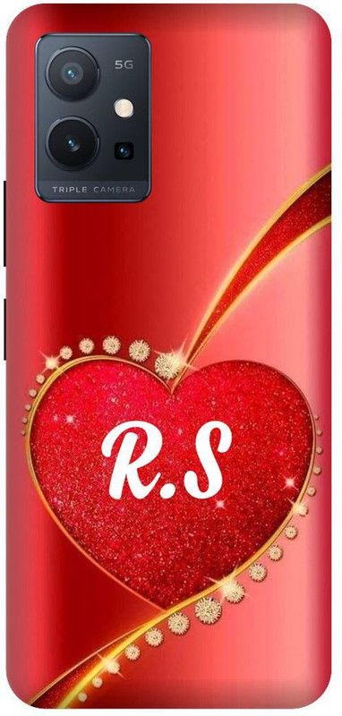 PHONE WALEY.COM Back Cover for VIVO T1 (5G) , V2141 , RS, R LOVES, S NAME, RS Love Printed  (Orange, Hard Case, Pack of: 1)