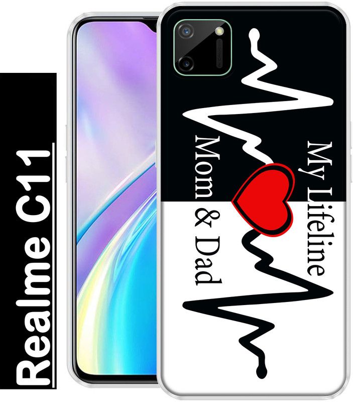 INDIALAND Back Cover for Realme C11  (Multicolor, Grip Case, Silicon, Pack of: 1)