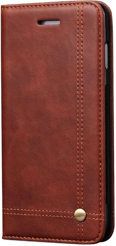 Shock Proof Flip Cover for Apple iPhone 7+ / iPhone 8+ (5.5 Inch)  (Brown, Magnetic Case, Pack of: 1)