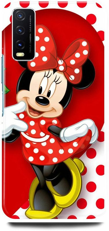 play fast Back Cover for Vivo Y12s, V2033 MICKEY, MOUSE, MINNIE, MOUSE, DOLL  (Red, Hard Case, Pack of: 1)