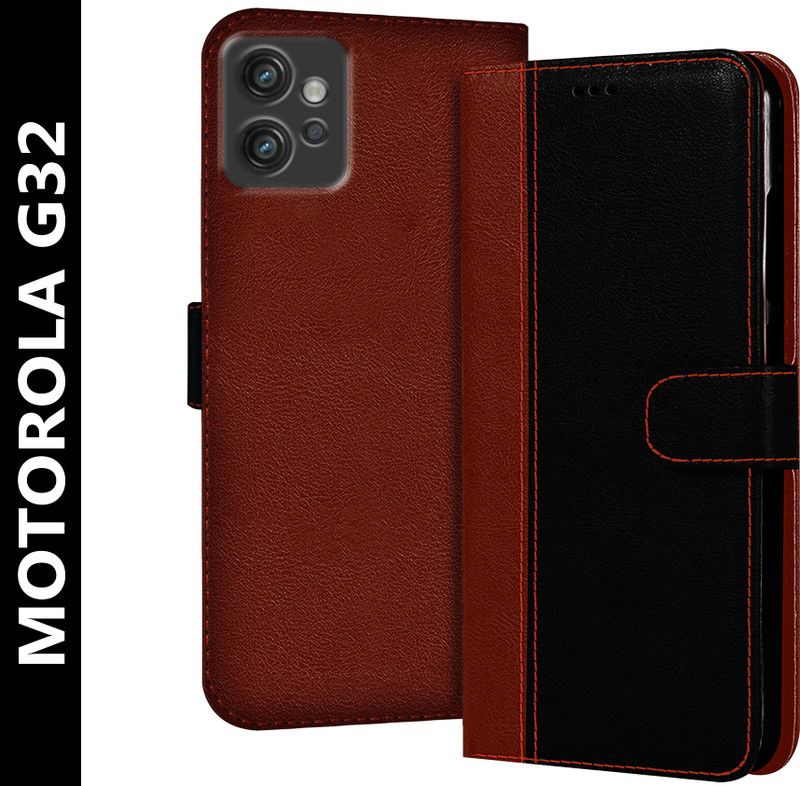 HUPSHY Back Cover for MOTOROLA G32, MOTO G32, Moto G32  (Black, Brown, Dual Protection, Pack of: 1)