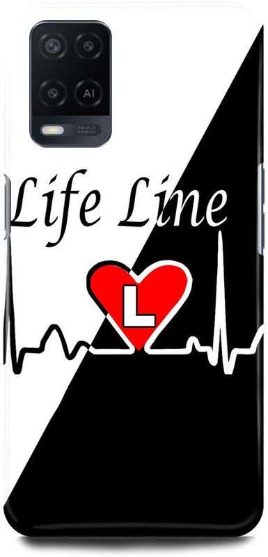 FRONK Back Cover for OPPO A54, CPH2239, L, NAME, LETTER, ALPHABET, LIFELINE  (Black, Hard Case, Pack of: 1)