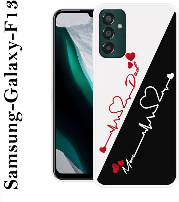 SHIVKUDI Back Cover for Samsung Galaxy F13  (Black, White, Grip Case, Silicon)