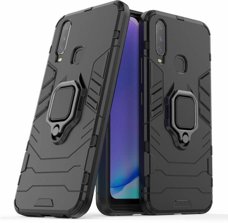 GoldKart Back Cover for Vivo Y15  (Black, Dual Protection, Pack of: 1)