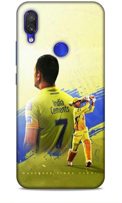 MAPPLE Back Cover for Redmi Note 7S (Dhoni / MSD / Cricket / IPL / CSK / Chennai)  (Black, Hard Case, Pack of: 1)