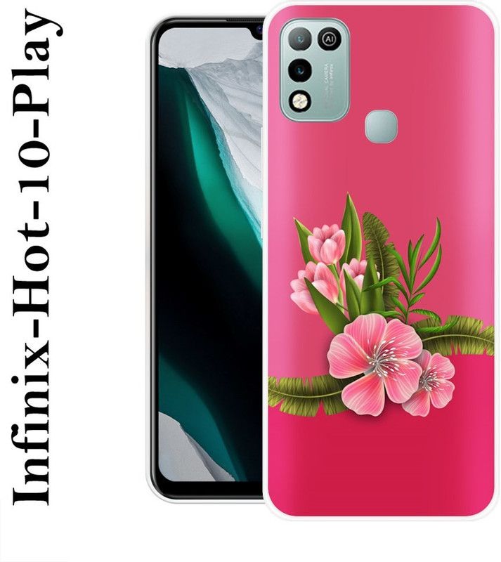 KLC Back Cover for Infinix Hot 10 Play, Infinix Smart 5  (Pink, Green, Grip Case, Silicon)