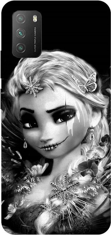 UMPRINT Back Cover for Poco M3/MZB087AIN Horror Baby Doll Printed Back Cover  (Multicolor, Hard Case)