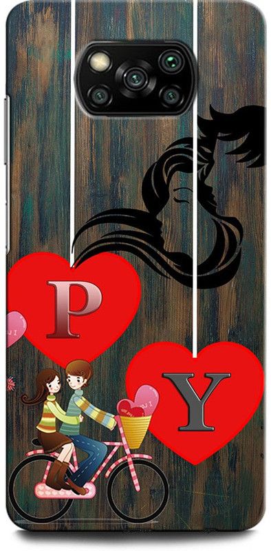 ORBIQE Back Cover for POCO X3 Pro MZB08TAIN PY, P LOVE Y, Y LOVE P, P LETTER, Y LETTER, PY NAME  (Multicolor, Hard Case, Pack of: 1)