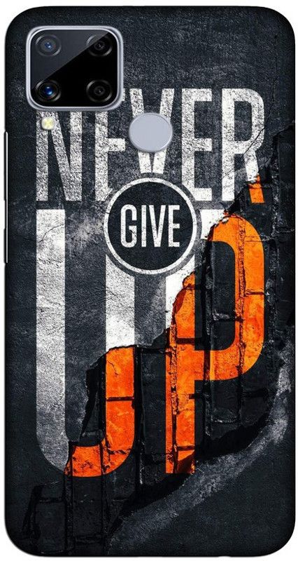 CROKIAN Back Cover for Realme C15 Never give up Back Cover  (Multicolor, Hard Case, Pack of: 1)