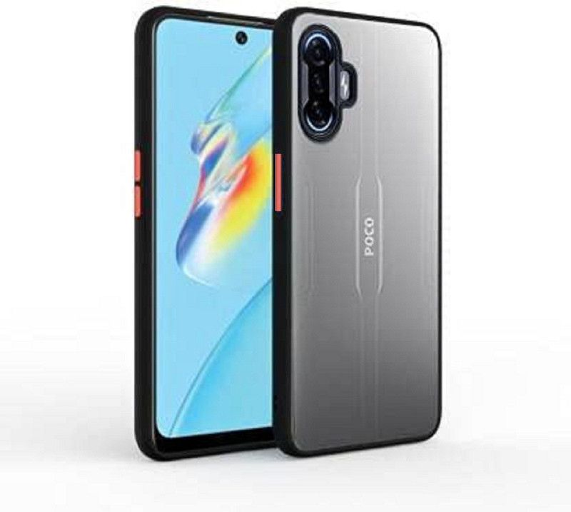 R G ACCESORIES Back Cover for Poco F3 GT  (Black, Transparent, Flexible, Pack of: 1)