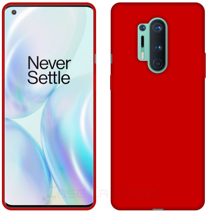 Pro Designer Back Cover for Oneplus 8 Pro (2020) Solid Colorful Premium Feel Matte Finish  (Red, Dual Protection, Silicon)