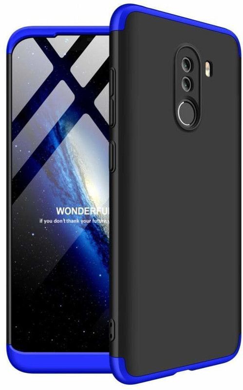 COVERBLACK Front & Back Case for POCO F1  (Black, Blue, Dual Protection)