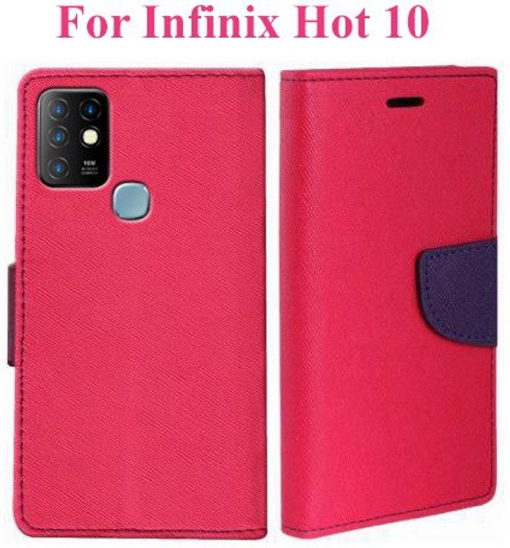 Krumholz Flip Cover for Infinix Hot 10  (Pink, Dual Protection, Pack of: 1)
