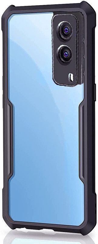 CELLCAMPUS Back Cover for Vivo V21e, 5G  (Black, Transparent, Grip Case, Pack of: 1)