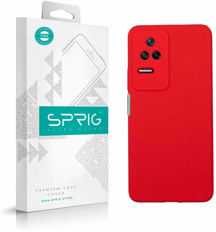 Sprig Liquid Silicone Back Cover for POCO F4 5G, Poco F4  (Red, Shock Proof, Silicon, Pack of: 1)