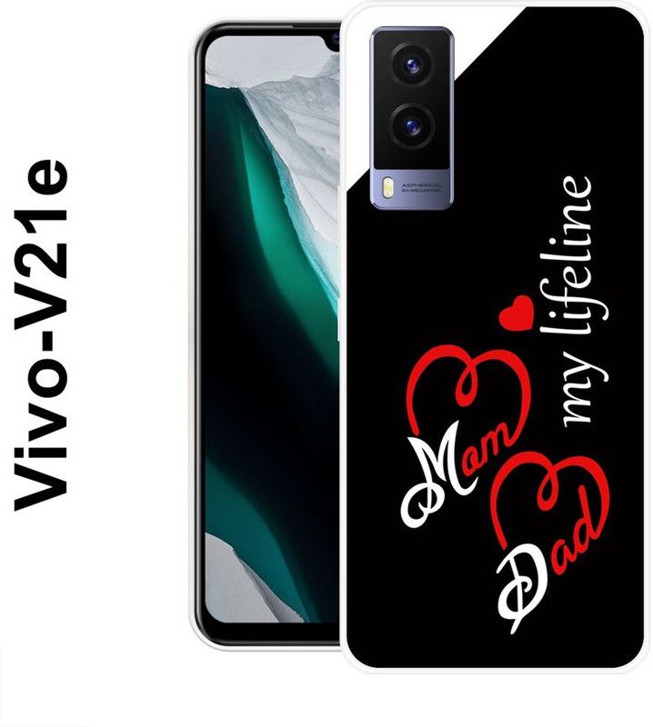 BAGRA Back Cover for Vivo V21e  (Black, White, Silicon)