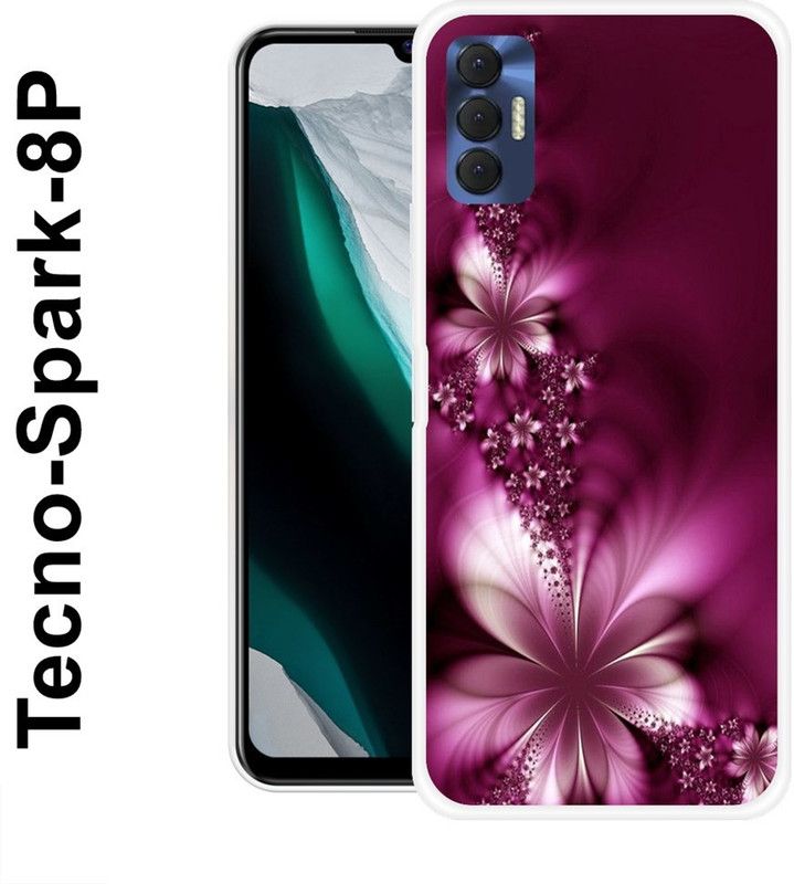 JATLAND Back Cover for Tecno Spark 8P  (Purple, White, Grip Case, Silicon)