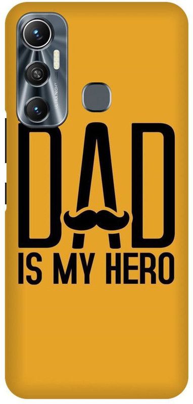 FIKORA Back Cover for Infinix Hot 11, X662, MYDAD, IS, MYHERO, DAD, LOVE  (Yellow, Hard Case, Pack of: 1)