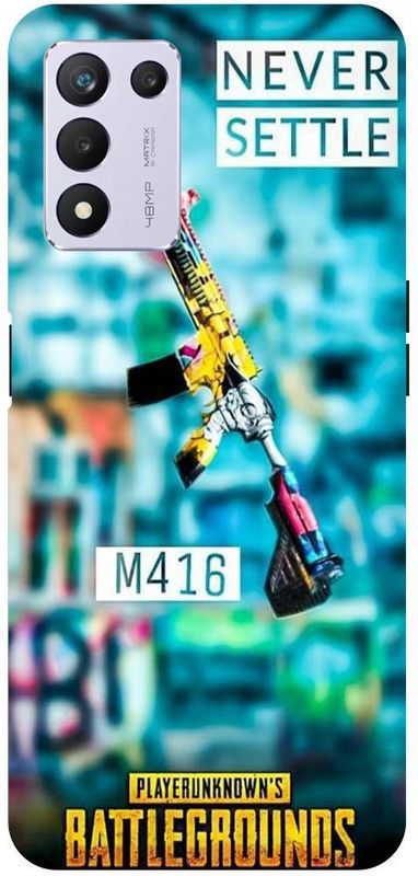 THE NARAYANA COLLECTIONS Back Cover for REALME 9 SE- RMX3461-PUBG,M416,GLACIER,GUN,NEVER,SETTLE  (Multicolor, Hard Case, Pack of: 1)