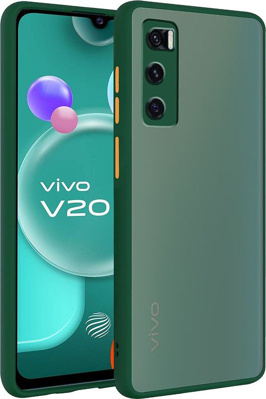 Express Buy Back Cover for Vivo V20 SE Matte Finish Smoke Cover  (Green, Dual Protection, Pack of: 1)