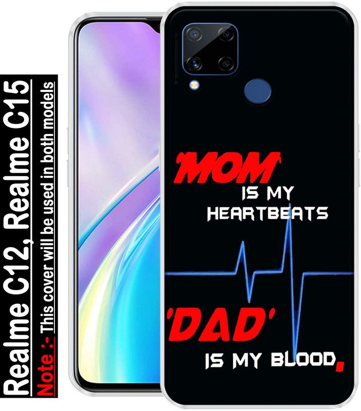 REALKING Back Cover for Realme C12, Realme C15  (Multicolor, Grip Case, Silicon, Pack of: 1)