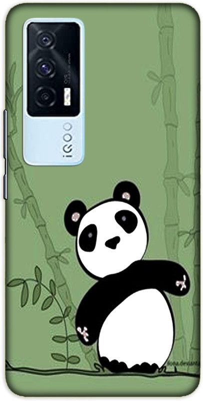 iprinto Back Cover for iQOO 7, iQOO 7 5G Cute panda Back Cover  (Green, Hard Case, Pack of: 1)