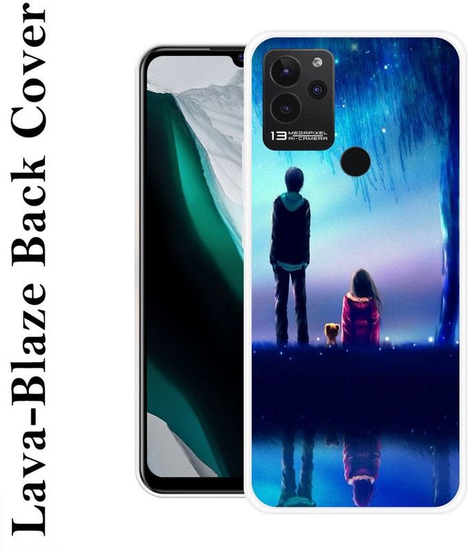 JATLAND Back Cover for Lava Blaze  (Blue, Grip Case, Silicon, Pack of: 1)