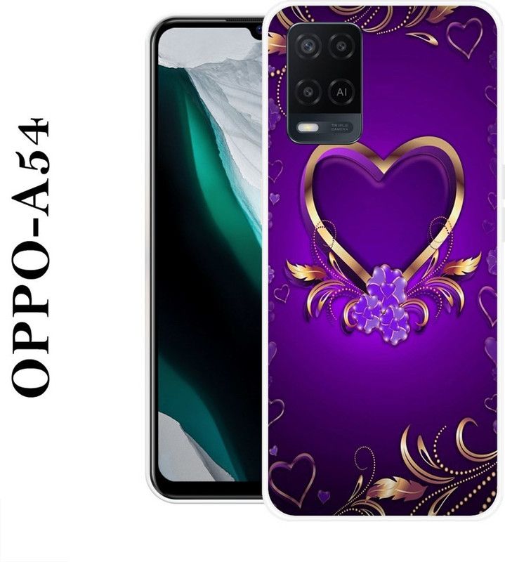 Sswastik Back Cover for Oppo A54  (Purple, Grip Case, Silicon)