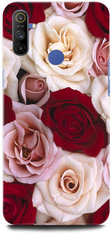 GRAFIQE Back Cover for Realme Narzo 10A RMX2020 ROSE, WHITE PINK ROSE, BOUQUET, ROSES, FLOWERS  (Multicolor, Shock Proof, Pack of: 1)