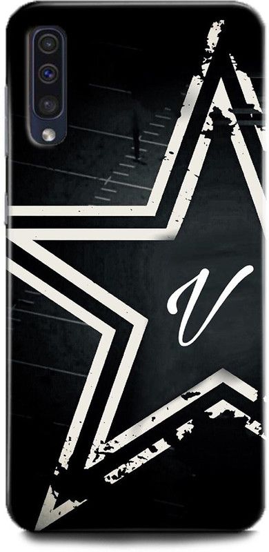 INDICRAFT Back Cover for Samsung Galaxy A30s V, V LETTER, STAR, BLACK, ALPHABET  (Multicolor, Hard Case)