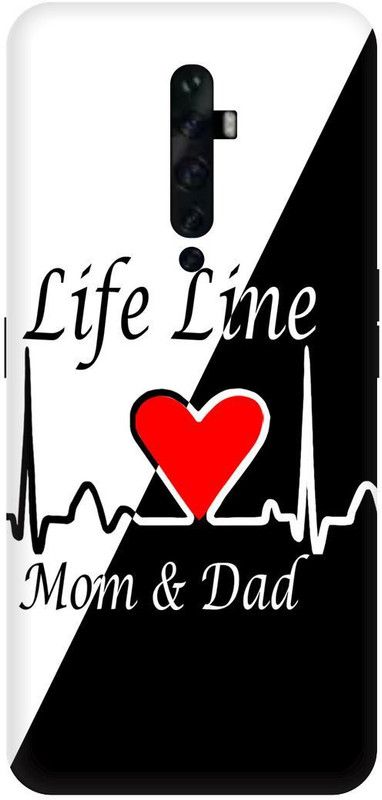 Zaplab Back Cover for Oppo Reno2 F/CPH1989 Life Line Mom Dad Printed Back Cover  (Multicolor, Waterproof, Pack of: 1)