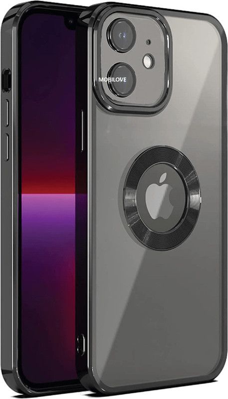 MOBILOVE Back Cover for Apple iPhone 11 | Electroplated Logo View Slim Shockproof Design Super Soft TPU Case  (Black, Camera Bump Protector, Pack of: 1)