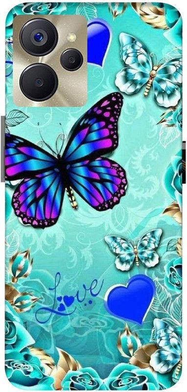 XLIQ Back Cover for Realme 9i 5G  (Blue, Gold, Grip Case, Silicon)