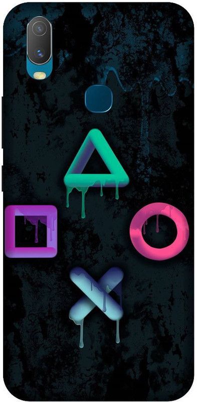 URCHIN Back Cover for Vivo Y12 game consol, game, player, Game, BUTTONS, NEON, COLOURFULL  (Multicolor, Shock Proof, Pack of: 1)