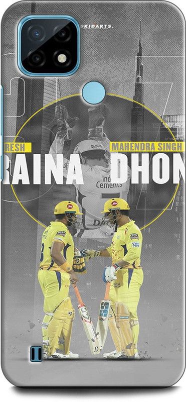 WallCraft Back Cover for Realme C21, RMX3201 MS DHONI, SURESH RAINA, MAHENDRA SINGH DHONI, INDIA, CRICKET  (Multicolor, Dual Protection, Pack of: 1)